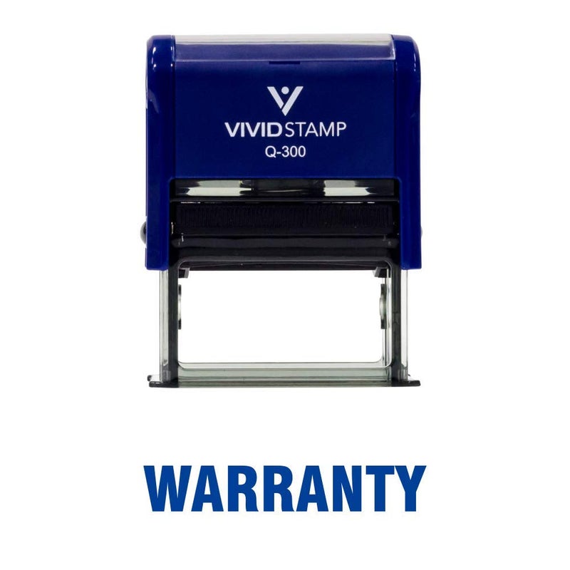Warranty Office Self Inking Rubber Stamp (Blue Ink) - Large